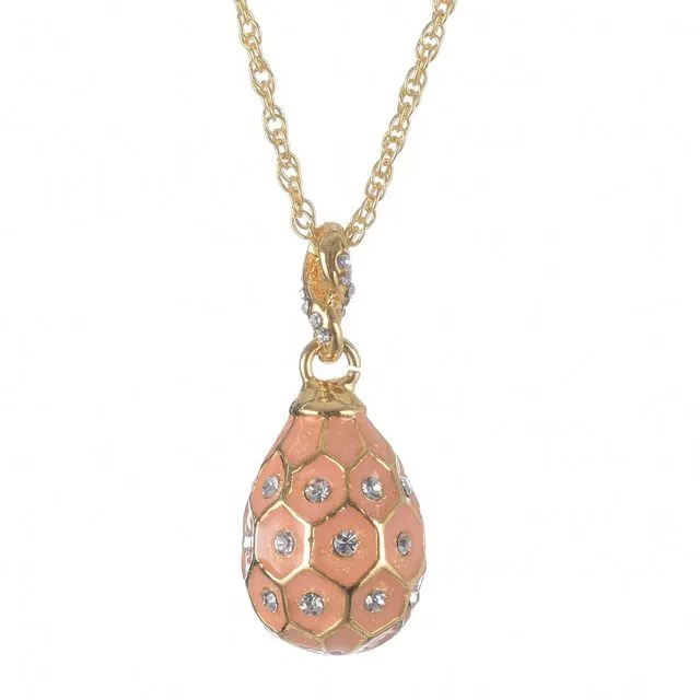 Pink Egg Pendant Gold Necklace