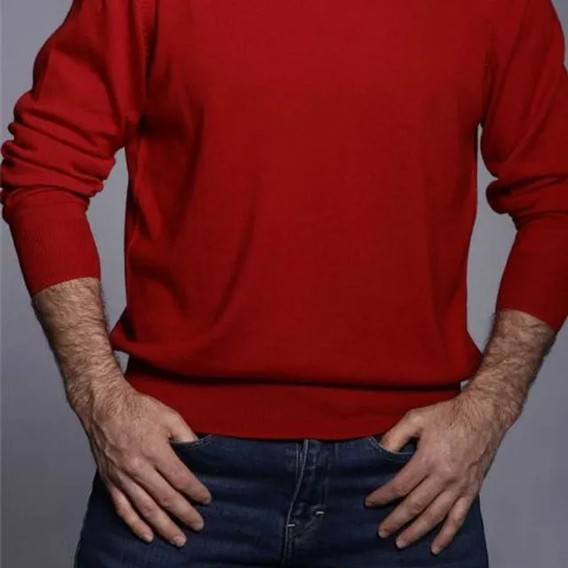 Merino Wool Classic Crew Neck Sweater Cardinal