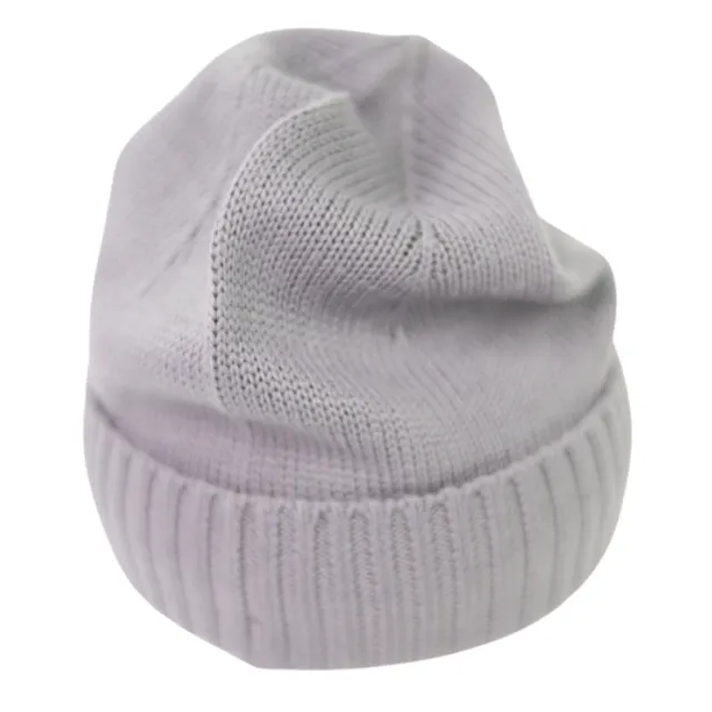 Merino Wool Classic Knit Beanie Hat Mid Gray