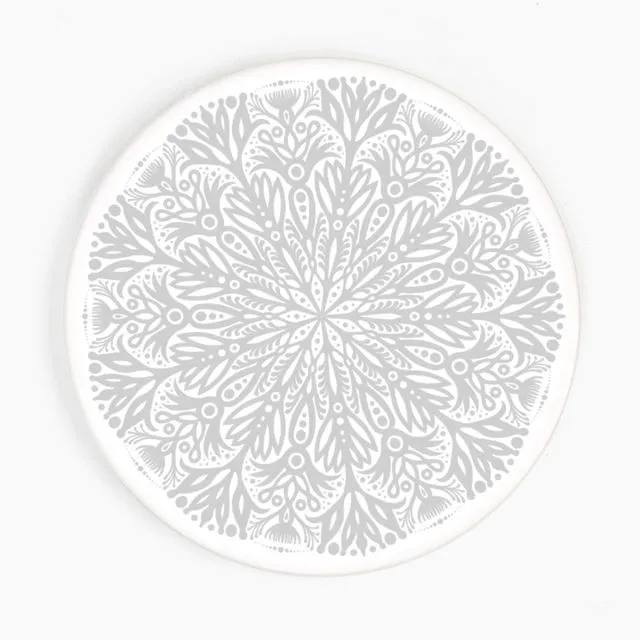 Snowflake Grey - Ceramic Coaster