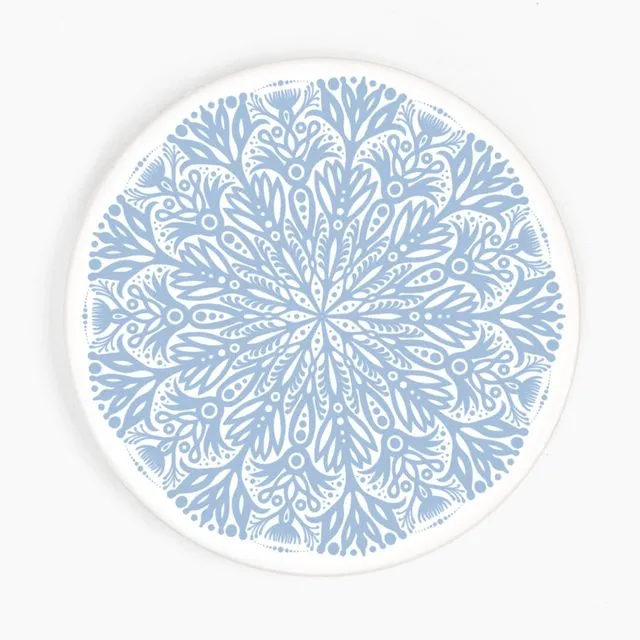 Snowflake Blue - Ceramic Coaster