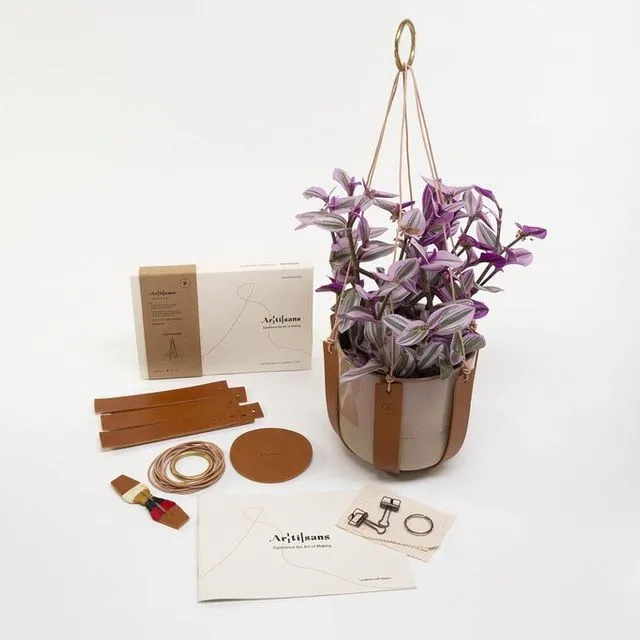 Plant Hanger - Premium Leather DIY Kit, Personally Crafted, Experience in a box