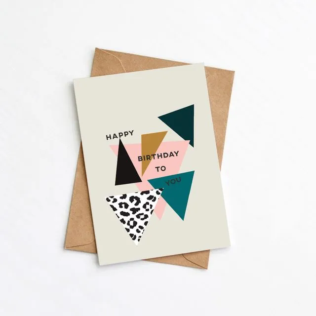 Triangle Print Birthday Card