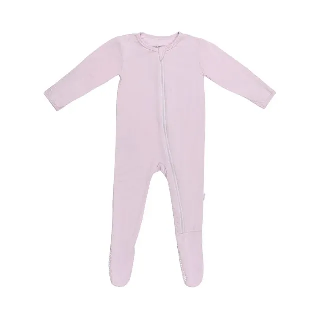 Lush Lavender Bamboo Zipper Baby Footie Pajama 0-3M
