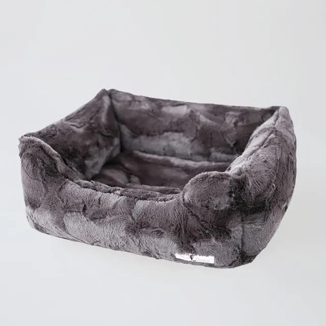Luxe Dog Bed: Pewter (Large)
