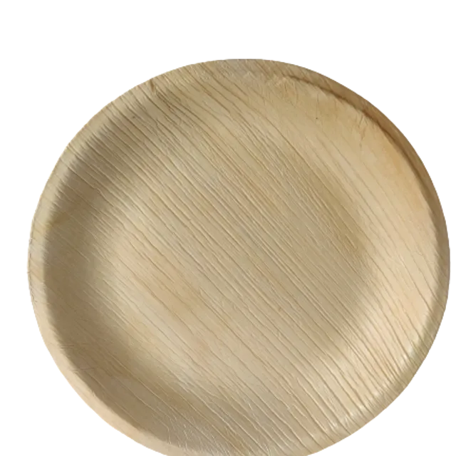Round Disposable Palm Leaf Plates 25 Pack - 9 inch