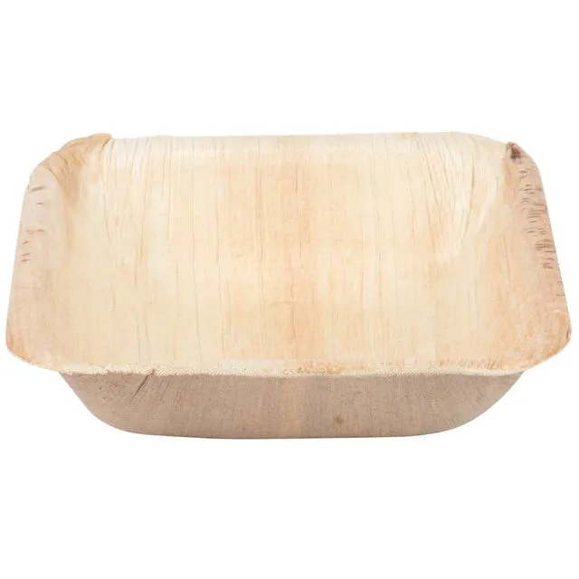 Palm Leaf Bamboo Like Square Plates 4" - Pack of 25 Plates