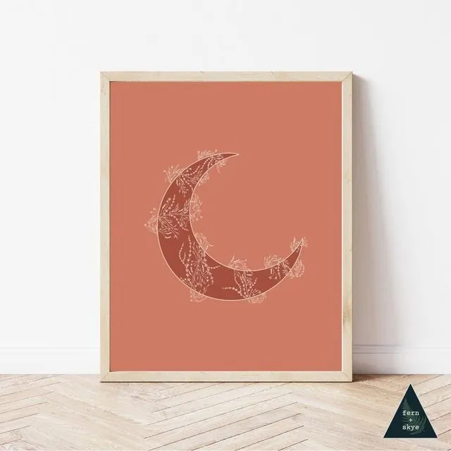 Moon Vine Art Print - Red