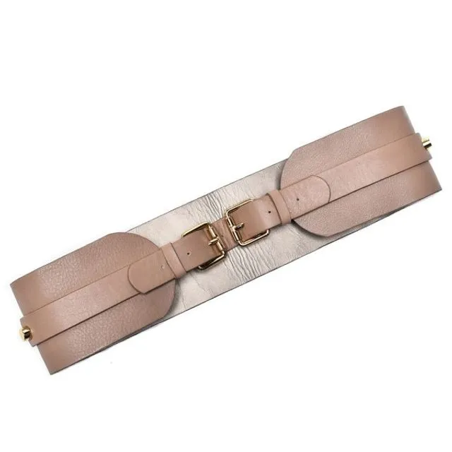 BELT WITH 2 BUCKLES NUDE
