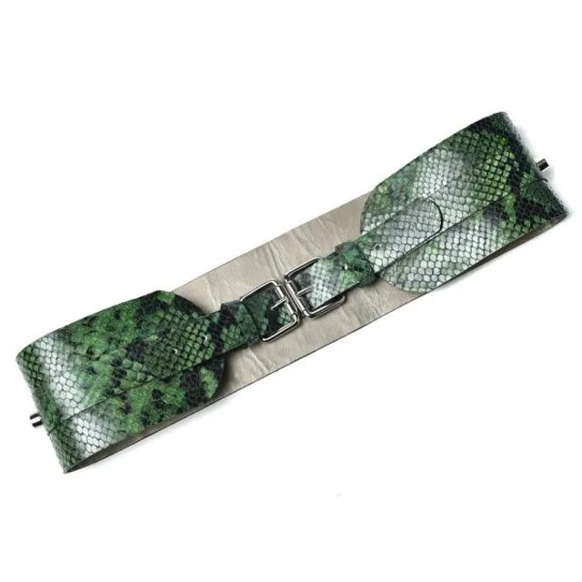BELT WITH 2 BUCKLES GREEN
