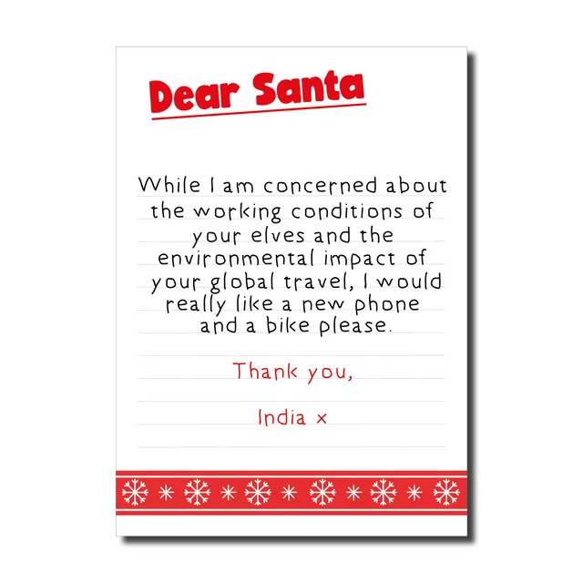 India's letter to Santa - Greeting Card