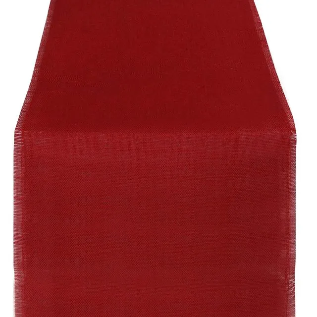 Yourtablecloth Cotton Jute Runner (Red, 14 x 72)
