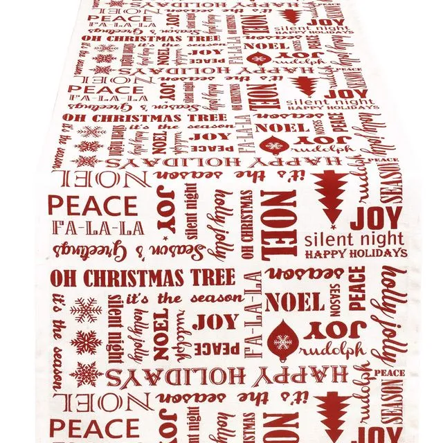 Yourtablecloth Christmas Printed Table Runner (Red, 14 x 72)