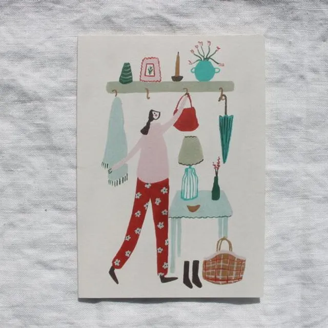 A6 card- Tidying the House