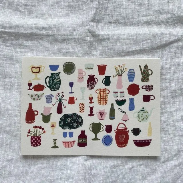 A6 card- Pots, Plates and Vases