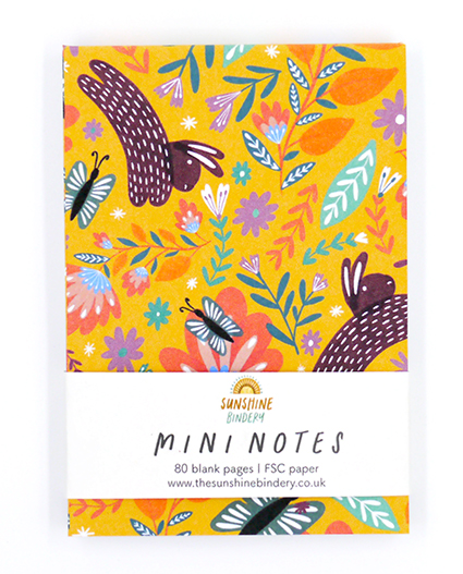 Mini Notes A7 Folk Bunnies Blank Notepad
