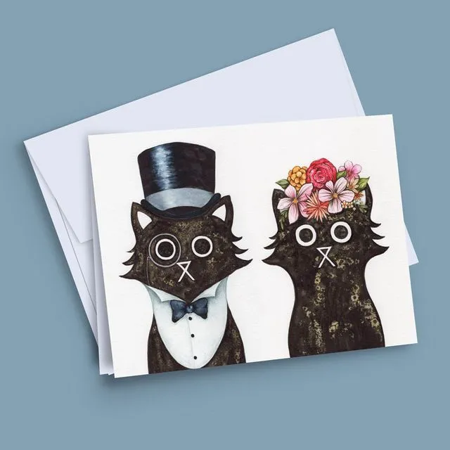 Lord And Lady Cat Blank Greeting, Wedding, Engagement Card