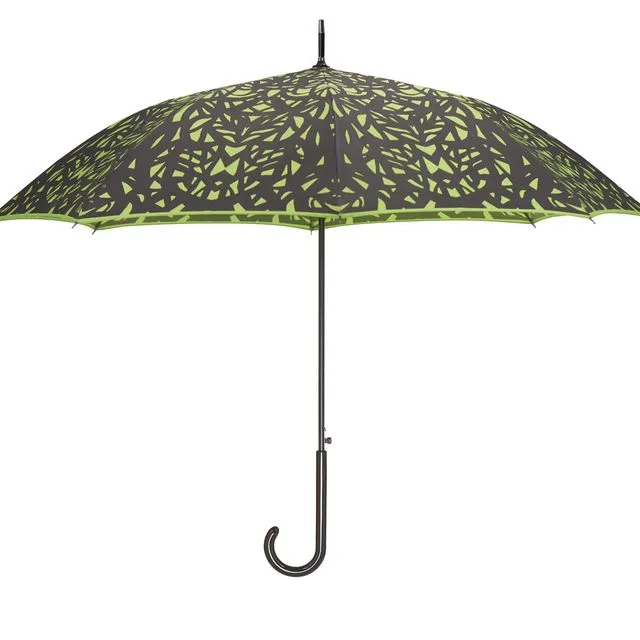 Web Design Umbrella Auto Open Premium Quality Black on Green w/ sleeve and shoulder strap