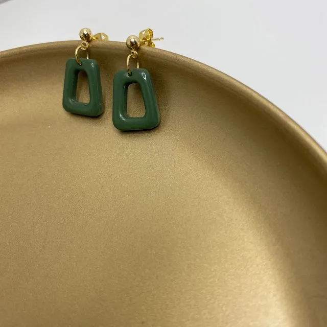 Green Delicate Earrings - Lightweight Dangle Earrings