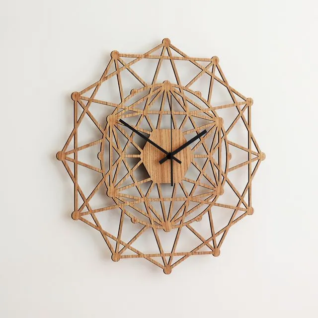 Wooden Wall Clock KALEIDOSCOPE