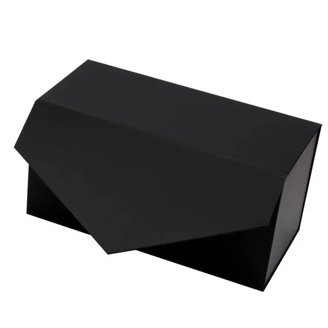 12" X 6" X 6" Collapsible Gift Box With Magnetic Closure & 2pcs Tissue Paper - Black