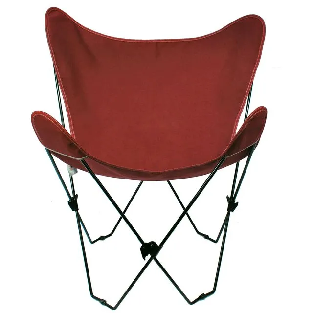 Butterfly Chair Black/ Rust Red