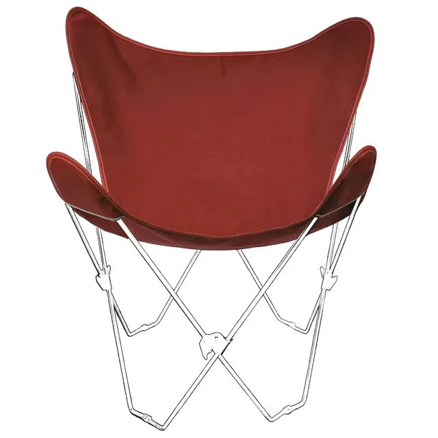 Butterfly Chair White/ Rust Red