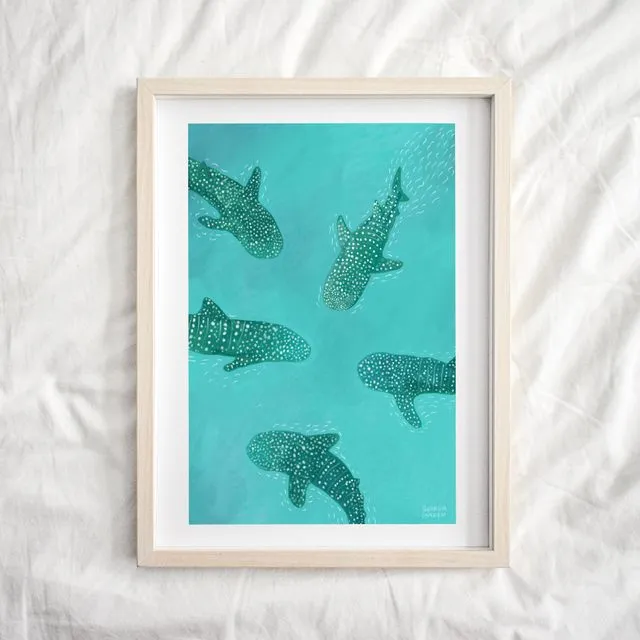 Whale Sharks Giclée Art Print