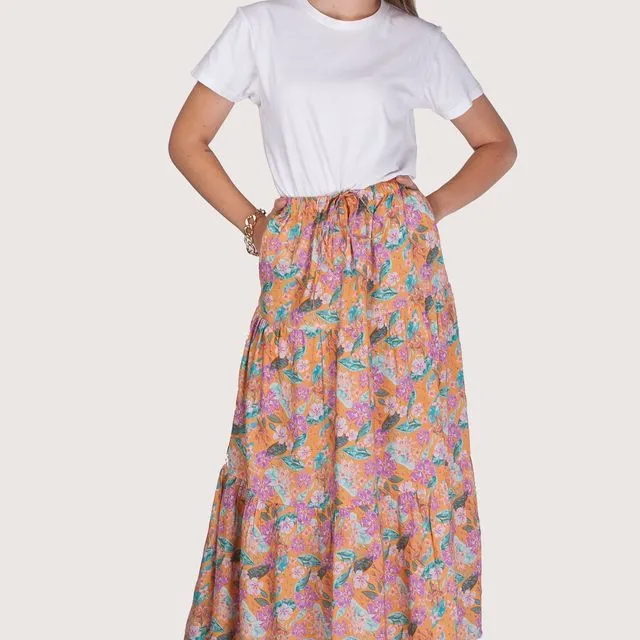 Brigitte Colorful Tiered Skirt