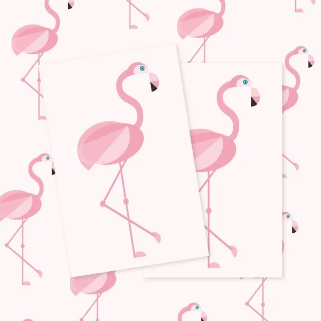 Flamingo Wrapping Paper and Gift Tags Set