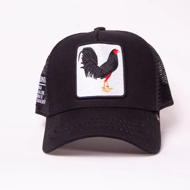 Gold Star Hat - Rooster black trucker hat