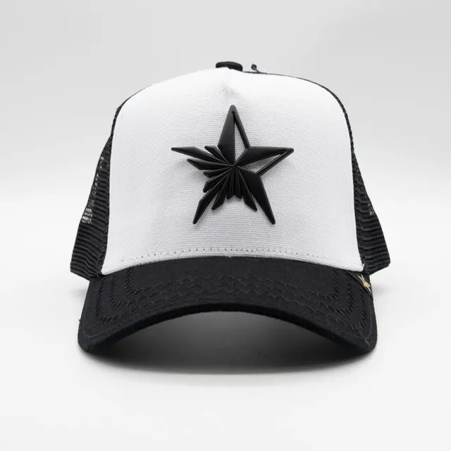 Gold Star Hat - logo black/ white trucker hat