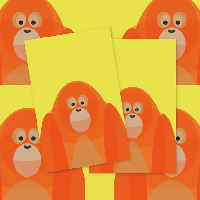 Orangutan Wrapping Paper and Gift Tags Set