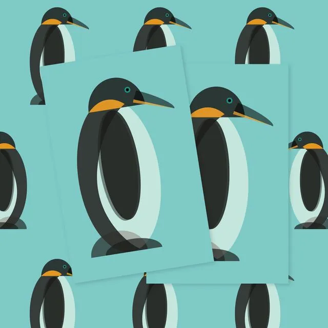 Penguin Wrapping Paper and Gift Tags Set
