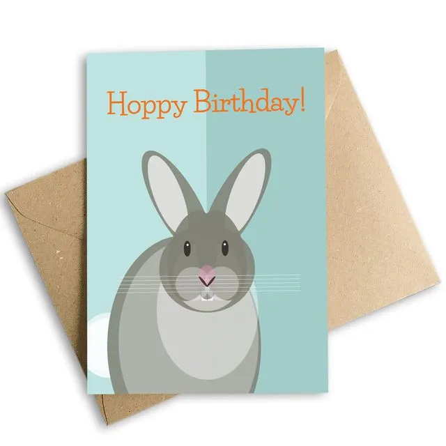 Hoppy Birthday Bunny Rabbit Card