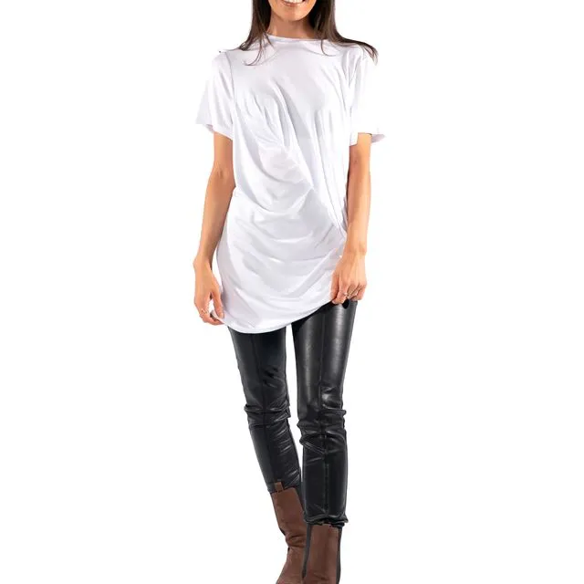 Twisted T-shirt Dress - White