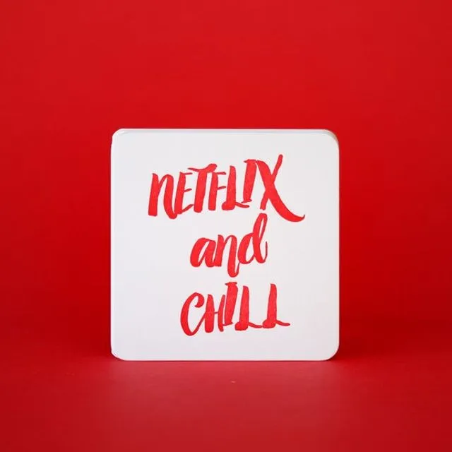 Netflix And Chill - Letterpress Coaster Pack