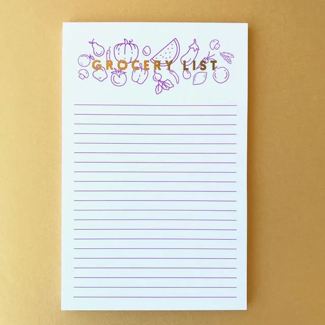 Grocery List - Letterpress Notepad