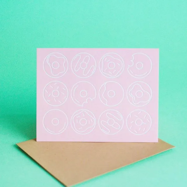 Dozen Donuts - Letterpress Greeting Card Set