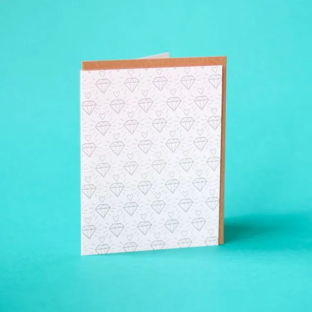 Hearts And Diamonds - Letterpress Greeting Card
