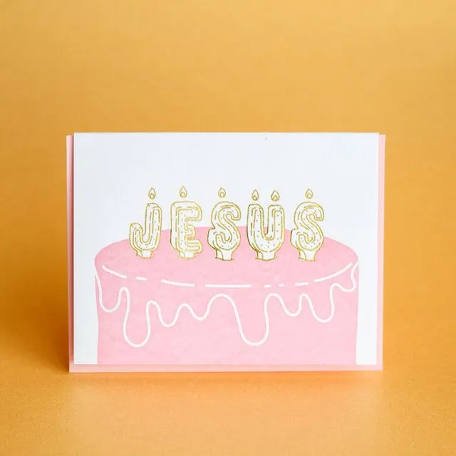 Happy Birthday Jesus - Letterpress Greeting Card