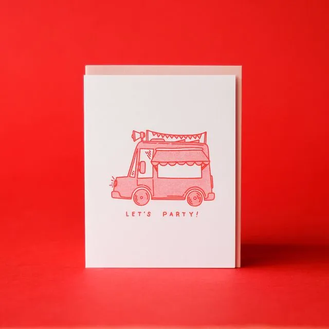 Let's Party - Risograph Greeting Card