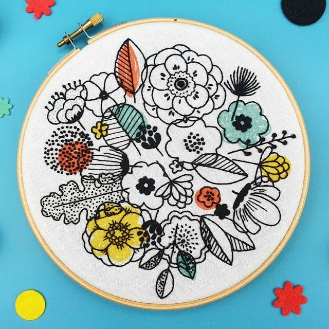 Floral Shadows Embroidery Kit | Craft Kit | DIY
