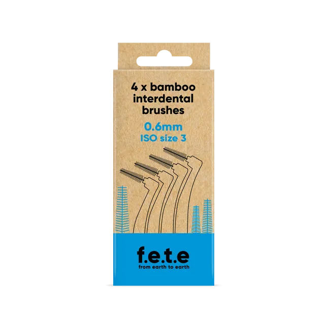 f.e.t.e | Interdental Brushes ISO Size 3, Blue, 0.6mm twisted wire diameter (4 pcs)