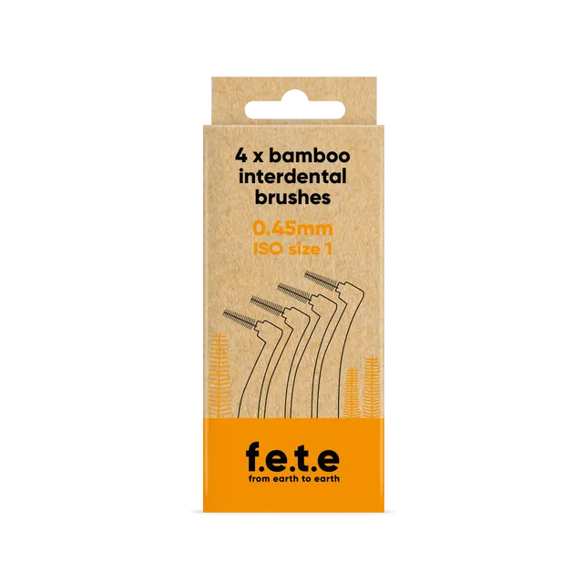 f.e.t.e | Interdental Brushes ISO Size 1, Orange, 0.45mm twisted wire diameter (4 pcs)