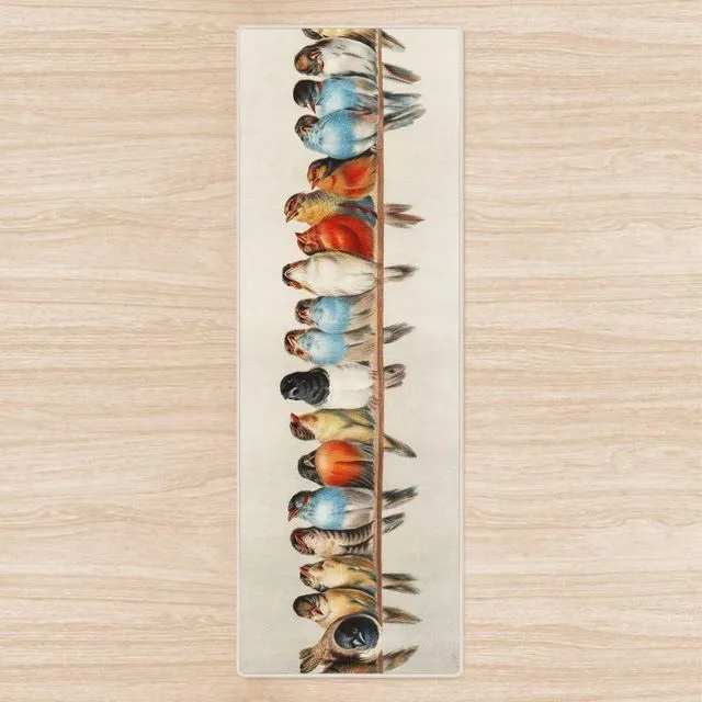 A perch of birds vintage illustration Yoga mat