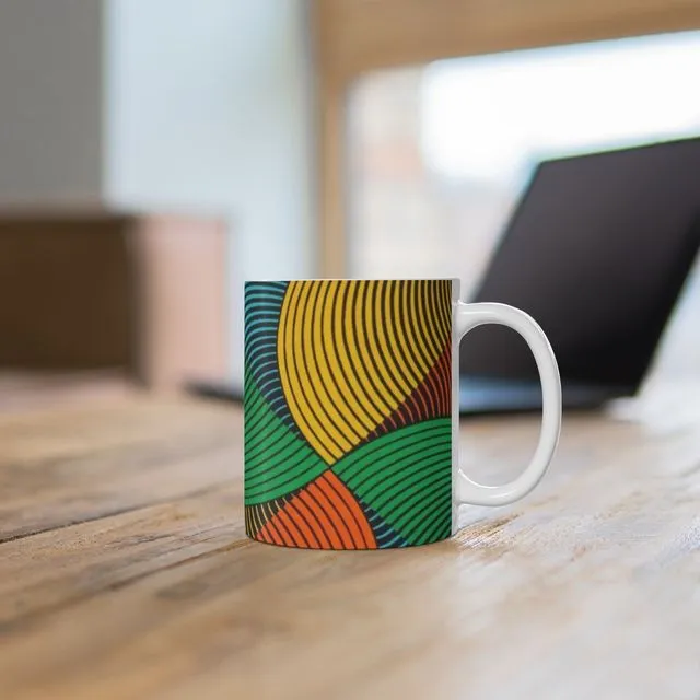 Ceramic Mug (11oz) - Geo Swirl | African Ankara Print