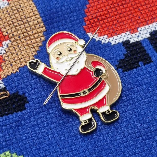 Father Christmas Needle Minder for Cross Stitch, Embroidery & Sewing