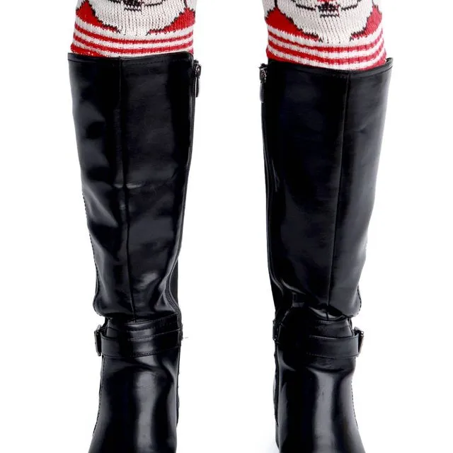 Womens Recycled Cotton Boot Cuff - Santa