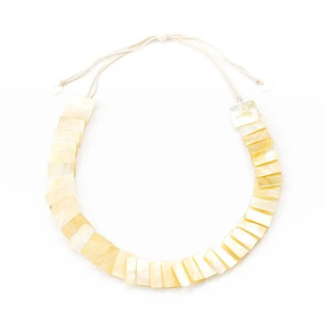 Necklace - Mother-of-Pearl Playa, Golden Yellow